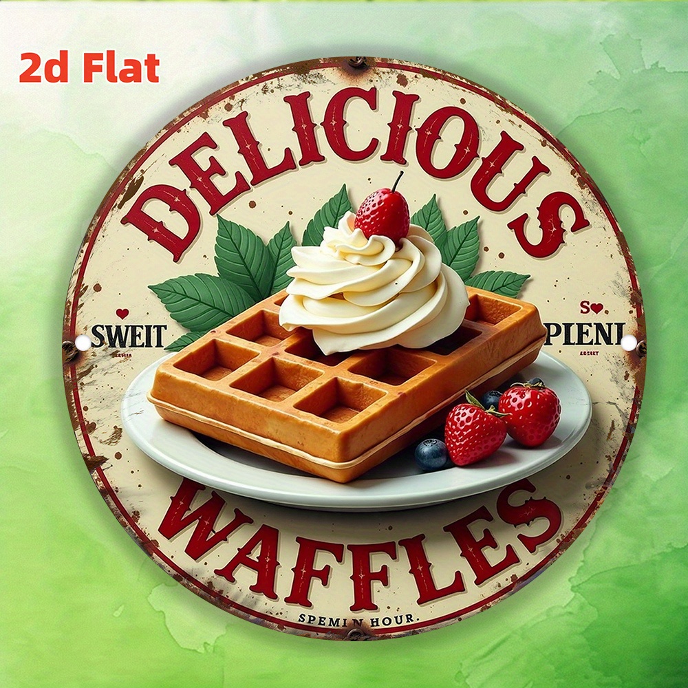 Waffle Iron Belgian - 2D 플랫, 빈티지 벨기에 와플 벽
