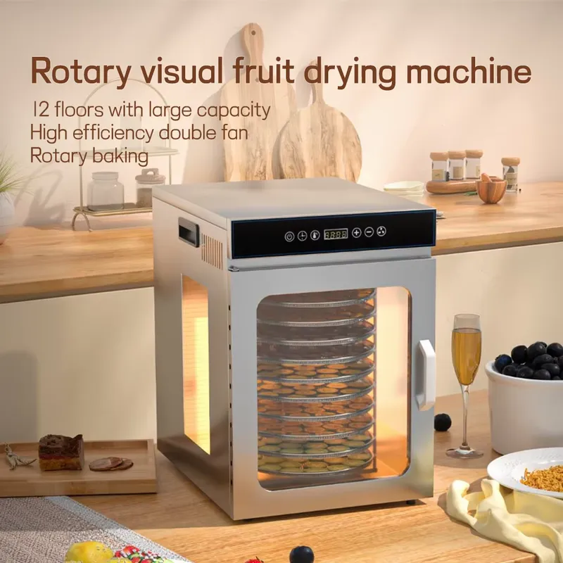 Dehydrator Tray Electric - 12단 회전식 전기 식품 건조기 (과일,