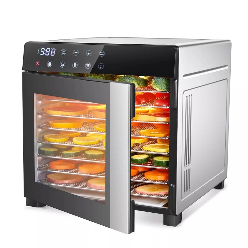 Dehydrator Tray Electric - 8단 스테인리스 스틸, 600W, 4가지 사전