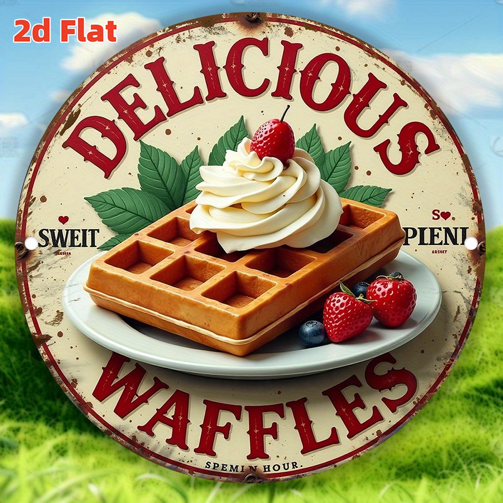 2D 플랫, 빈티지 벨기에 와플 벽 장식 - 튼튼한 원 - Waffle Iron Belgian 리뷰 및 가격