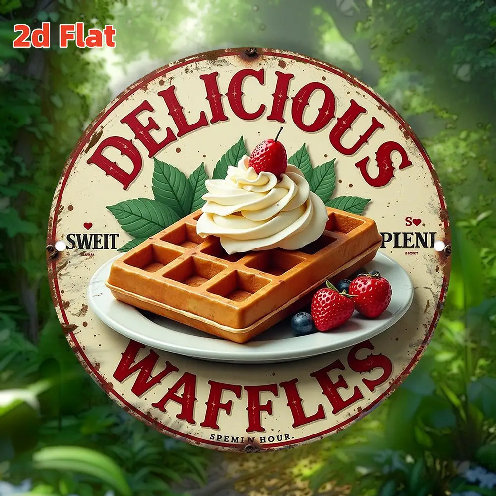 2D 플랫, 빈티지 벨기에 와플 벽 장식 - 튼튼한 원 - Waffle Iron Belgian 리뷰 및 가격