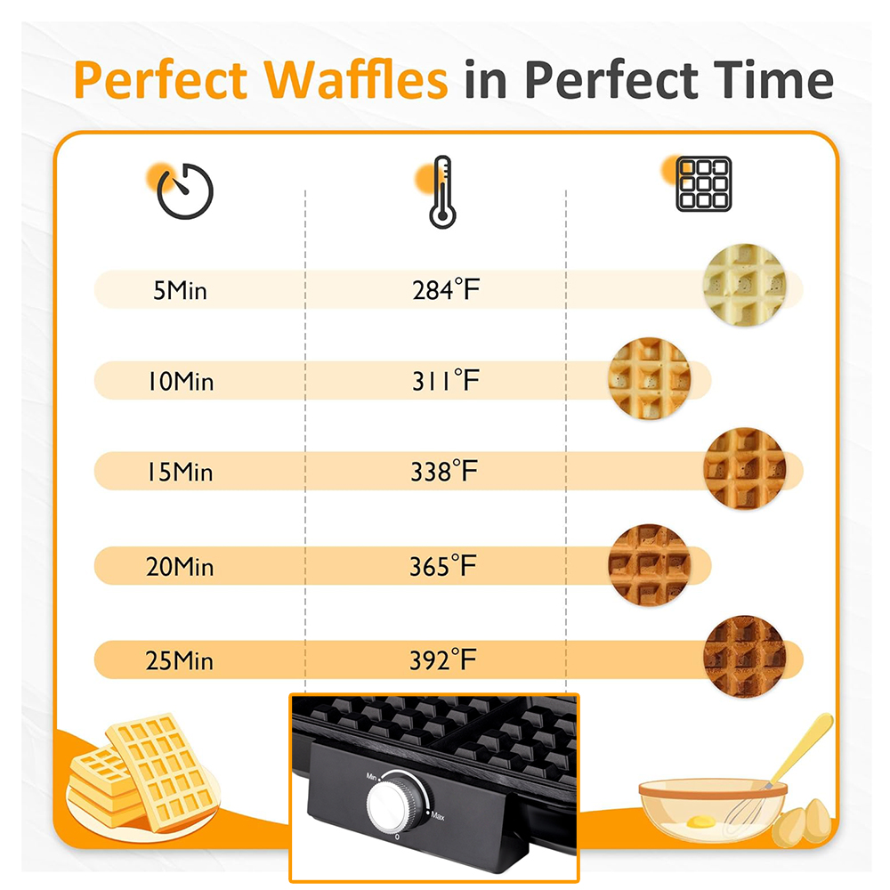 4 슬라이스 벨기에 와플 메이커 1500W 이중 가열  - Waffle Iron Belgian 리뷰 및 가격