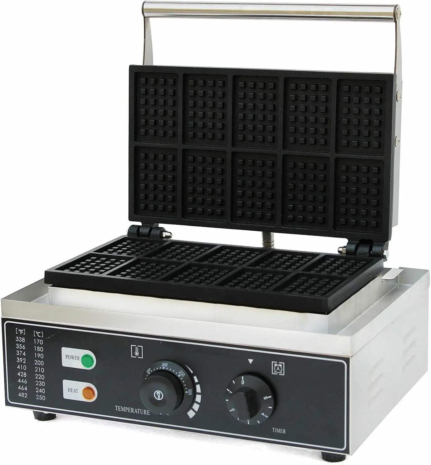 상업용 사각 와플 메이커, 10구 1500W 전기 와플 - Waffle Iron Belgian 리뷰 및 가격